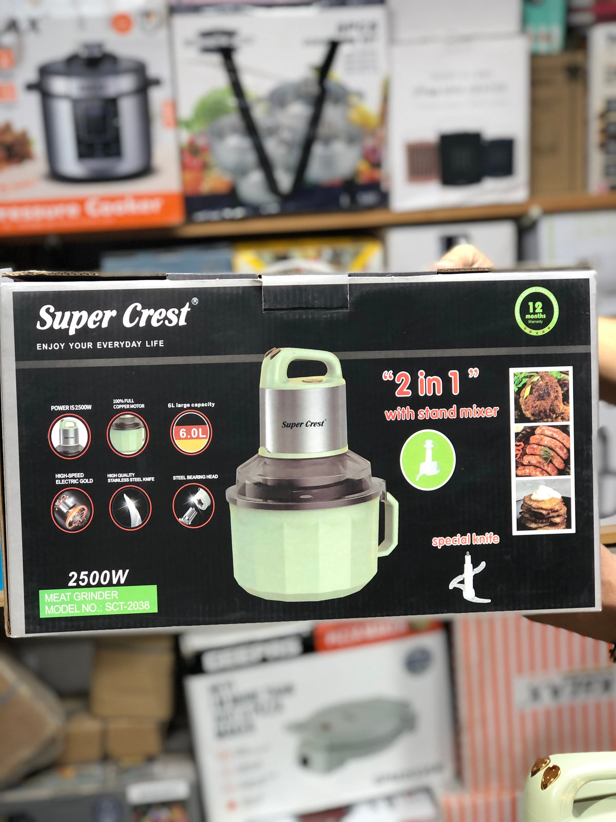 Super Crest 2 in 1 Chopper & Stand Mixer SCT-2038