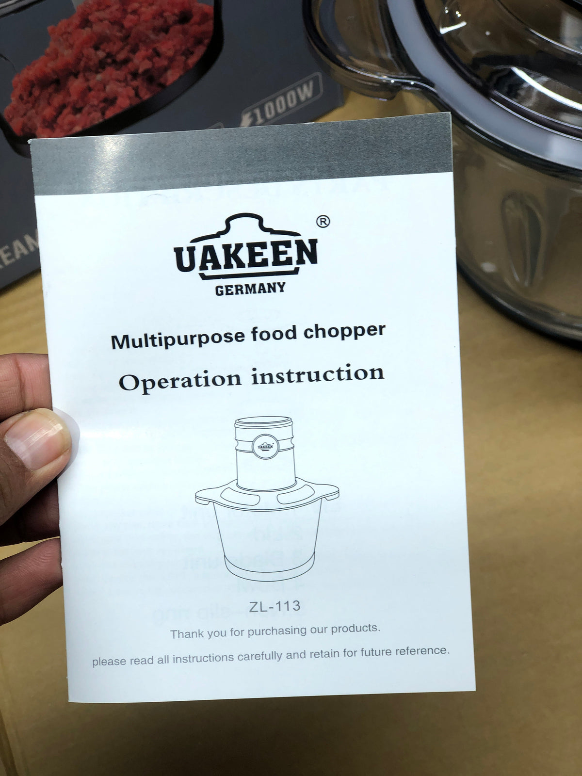 Uakeen Digital 3L Glass Chopper ZL-113