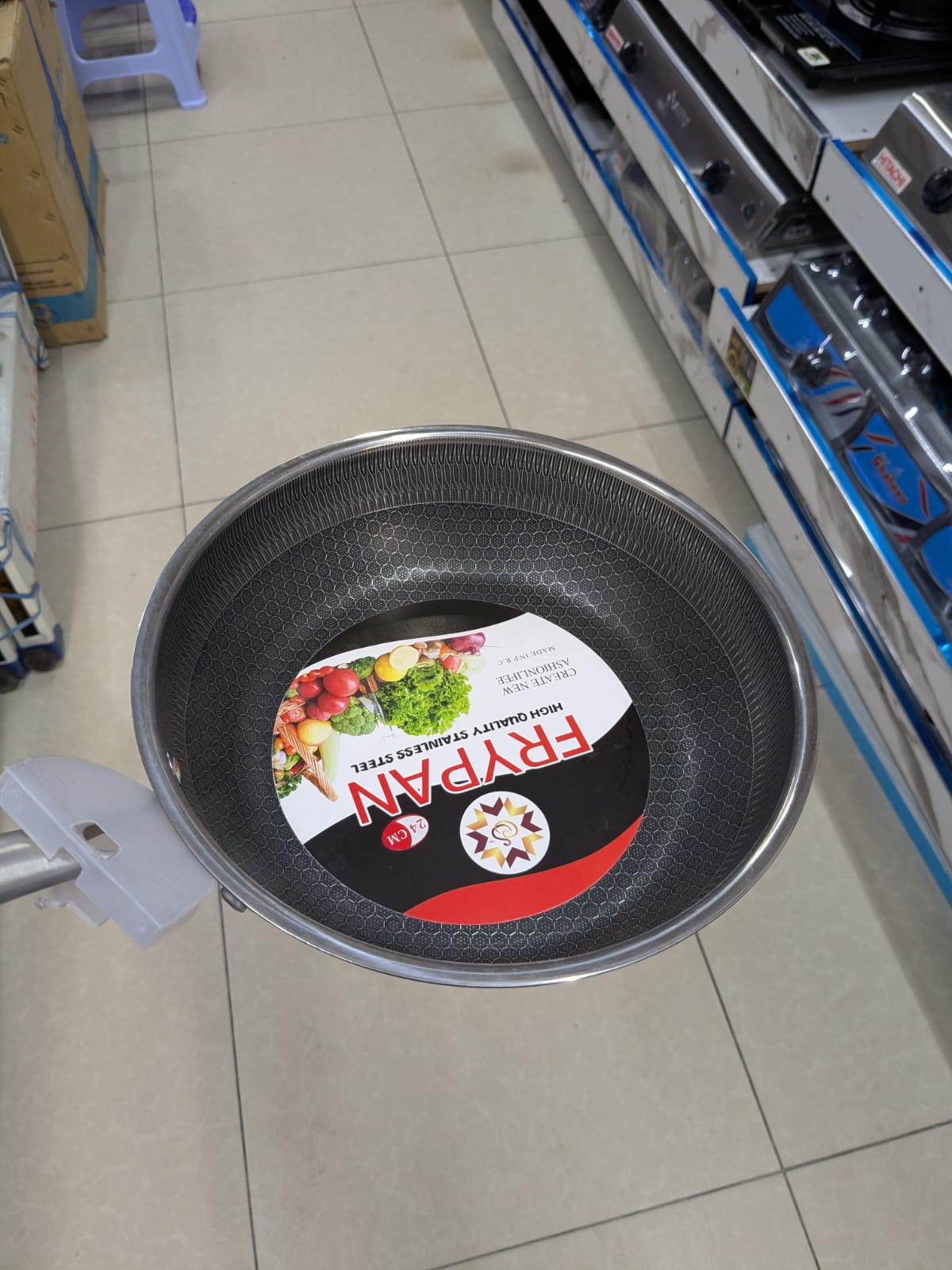 44cm High Quality Stainless Steel Frypan