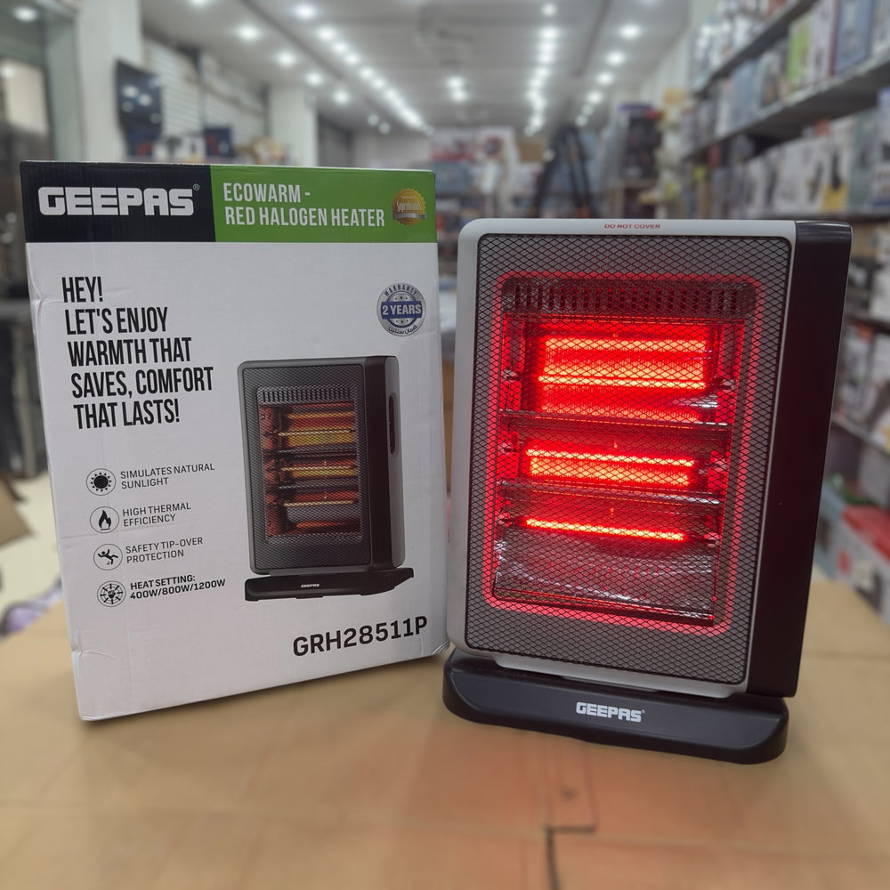 Geepas Ecowarm Red Halogen Heater 28511
