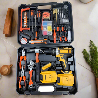 Imported 117pcs Cordless Screwdriver & Power Tool Set with Storage Case