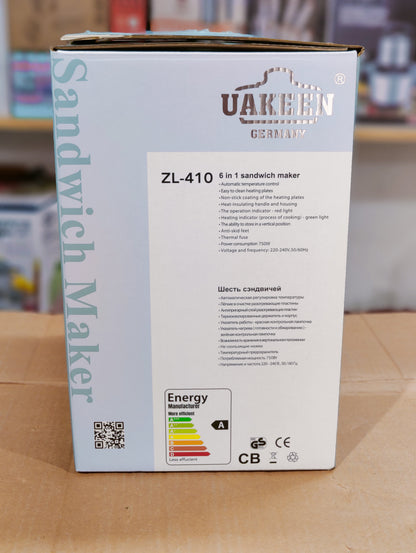 Uakeen 6-in-1 Sandwich Maker ZL-410