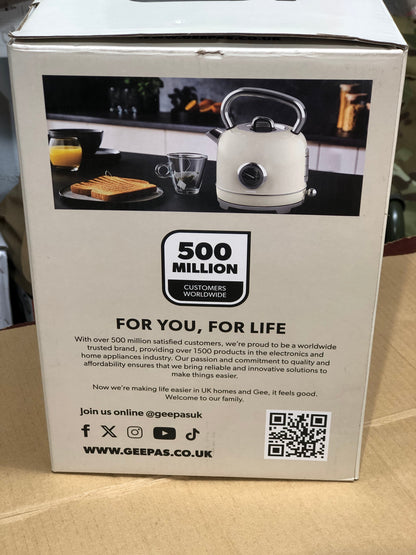 Geepas Retrovive 1.8L Stainless Steel Kettle 38074
