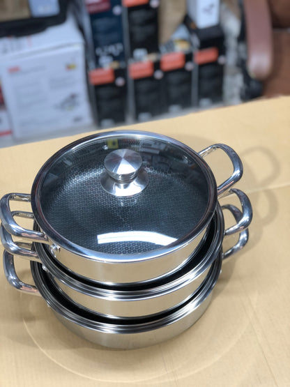 Imported Honey Comb Shallow Open Cookware Set