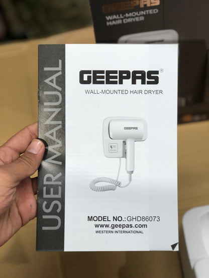 Geepas 1200W Wall Mounted Hair Dryer 86073