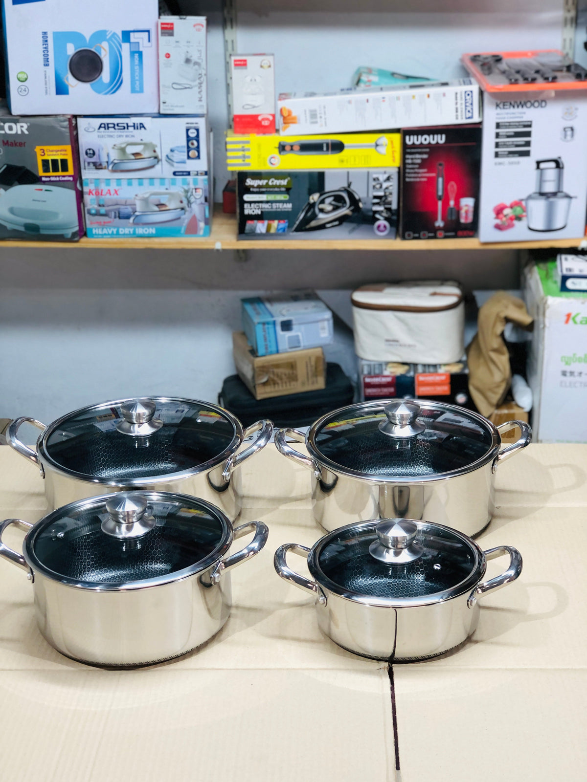 Imported Honey Comb Deep Open 4pc Cookware Set