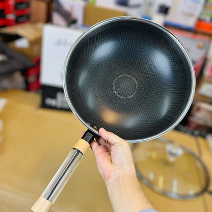 Crystal Honey Comb Laser Coated Deep Fry Pan 34cm